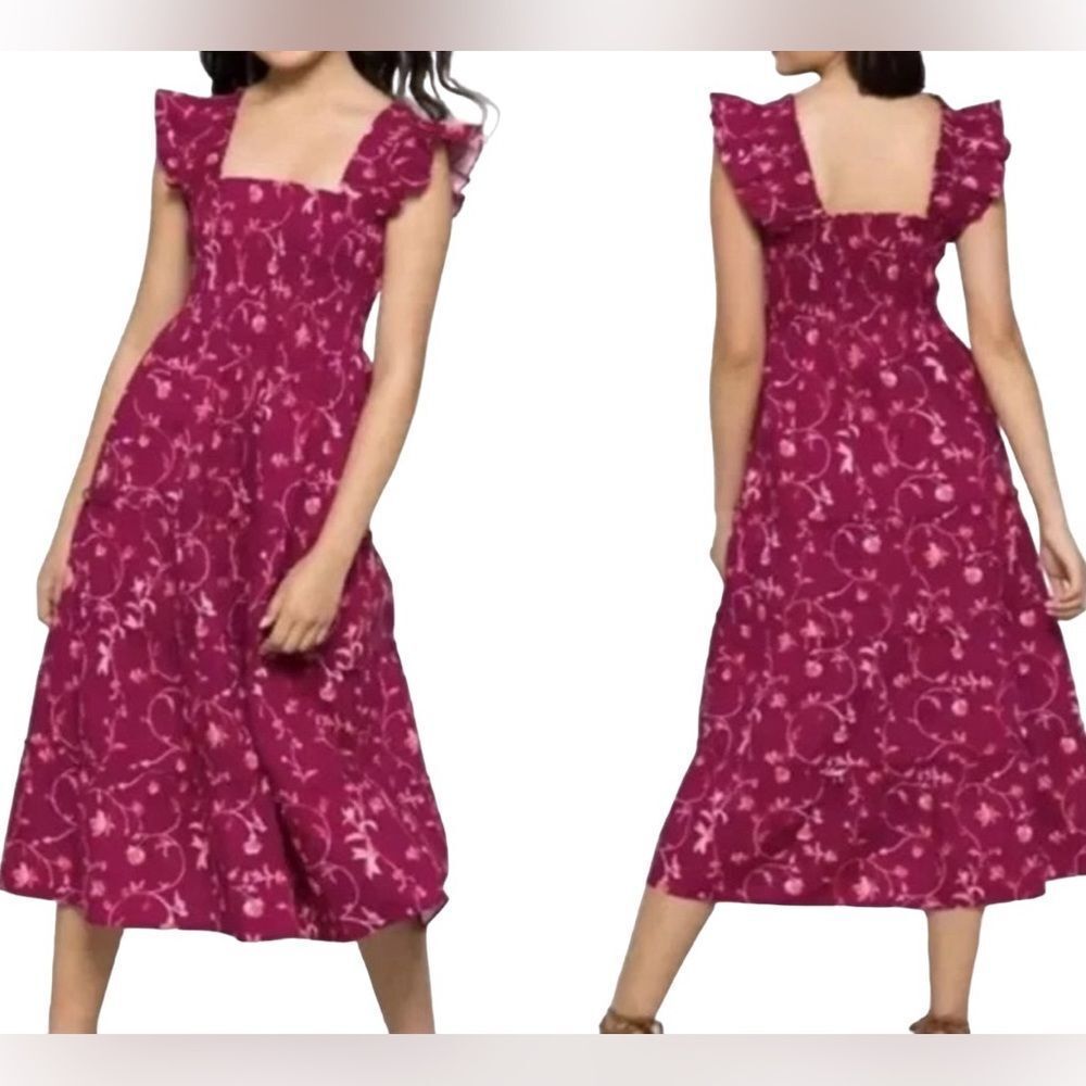 Hill House Fuchsia Floral Midi Dress